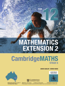 (Cambridge Maths Stage 6) David Sadler, Derek Ward - CambridgeMATHS Stage 6 Mathematics Extension 2 Year 12-Cambridge University Press (2019)