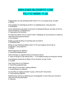 Filipino Worksheet: Fallacies, Writing, Research