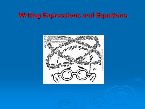 Intro to Equations and Expressions