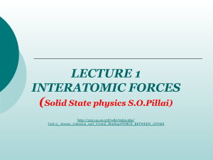 6 Solid State Physics - Lecture 1