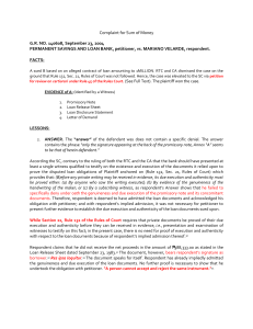 Loan Dispute Court Case Summary