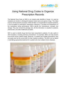 Using NDC to Organize Prescription Records