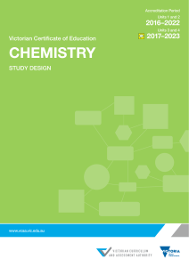 VCE Chemistry Study Design 2016-2023