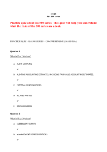 Quiz ISA 500 series - practice quiz ISA 510, 520 and 530 enhanced