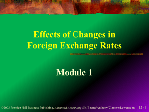 Module 1 - Effects of Changes in Foreign Exchange Rates