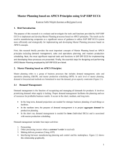 Master Planning based on APICS Principle