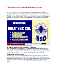 You can pass Bihar CGL Exam without taking any stress.