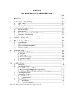 Biological Effects of Ionizing Radiation