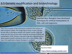 Genetic Modification & Biotechnology: DNA Techniques