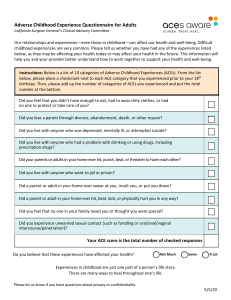Adverse Childhood Experiences (ACEs) Questionnaire