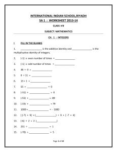 CBSE Class 7 Maths Worksheet - Integers (5) (1)