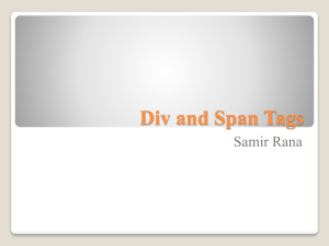 Div and Span Tags