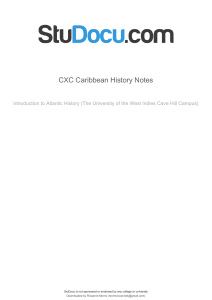 CXC Caribbean History Notes: Indigenous Peoples to 1985