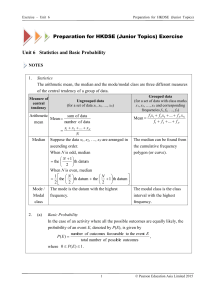 Unit 6 Statistics and Basic Probability