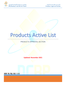 Products Active list