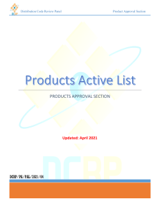 DCRP product list