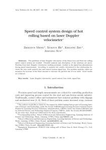 Laser Doppler Velocimeter Speed Control in Hot Rolling