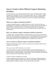 How to Create A More Efficient Organic Marketing Workflow