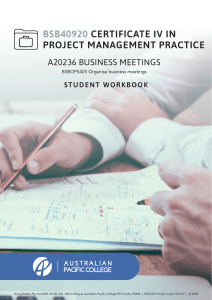 Business Meetings Student Workbook v1.0