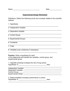 Experimental Design Worksheet