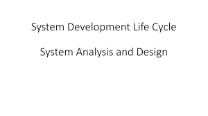 MIS Week 6 System Analysis and Design