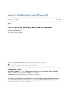 Computer crimes  Taxonomy and prevention strategies