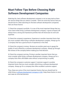Must Follow Tips Before Choosing Right Software Development Companies