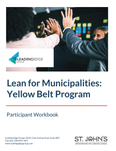 Lean Yellow Belt Participant Workbook City of St Johns