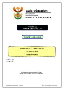 Mathematics P1 Nov 2015 Memo Eng & Afr