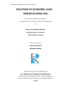 Economic Load Dispatch using PSO Project Report