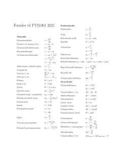 Fysikk formelsamling