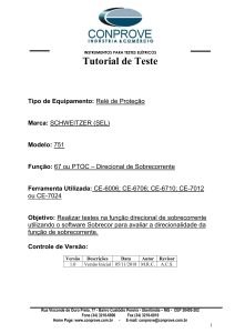 Tutorial Teste Rele SEL 751 Direicional de Sobrecorrente CTC