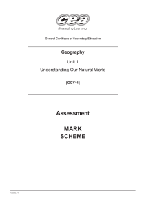 Geography Exam Mark Scheme: Unit 1