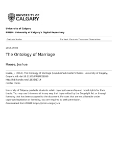 The Ontology of Marriage: A Master's Thesis