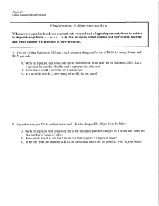 Linear Equations Word Problems Worksheet