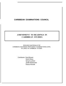 Readings in Caribbean Studies