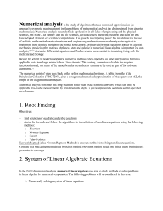 Numerical analysis 1