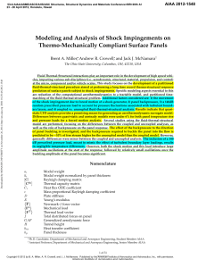 Brent A. Miller et al. 2012 Modeling and Analysis Shock Impingements