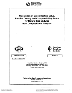 API 14.5 Calculation of Gross Heating Value