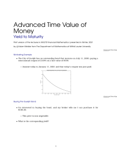 MA270 Yield to Maturity Notes