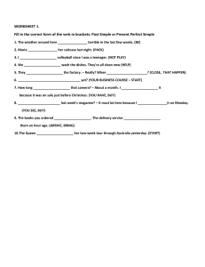 WORKSHEET 1. PRESENT PERFECT OR SIMPLE PAST