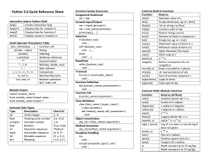 Python reference sheet