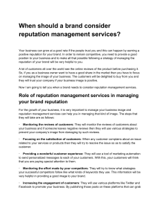 When should a brand consider reputation management services