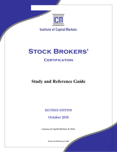 StocK Broker Certification Study and Reference Guide - Revised Edition