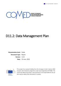 Data managemnt plan example