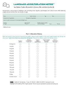 Language Acculturation Meter Form