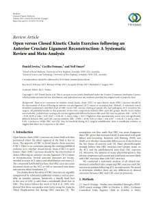 Open versus Closed Kinetic Chain Exercises following an Anterior Cruciate Ligament Reconstruction: A Systematic Review and Meta-Analysis