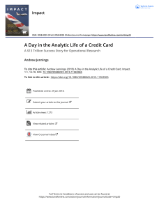 A Day in the Analytic Life of a Credit Card