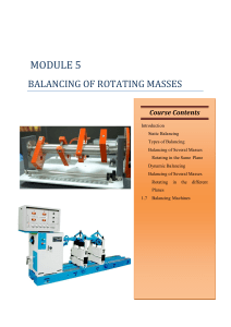 Balancing Rotating Masses: Course Module