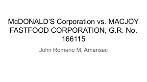 McDONALD’S Corporation vs. MACJOY FASTFOOD CORPORATION, G.R. No. 166115